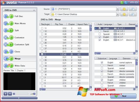 Skärmdump DVDFab för Windows 7