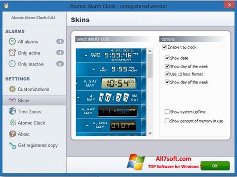 Skärmdump Atomic Alarm Clock för Windows 7