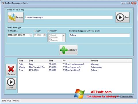 Skärmdump Free Alarm Clock för Windows 7