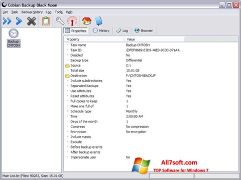 Skärmdump Cobian Backup för Windows 7