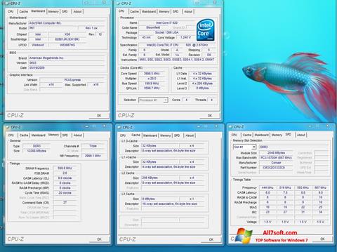 Skärmdump CPU-Z för Windows 7