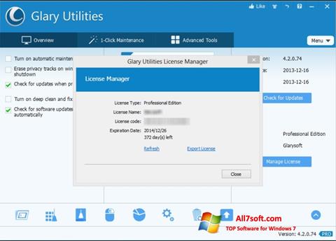 Skärmdump Glary Utilities för Windows 7