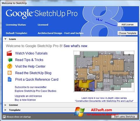 Skärmdump Google SketchUp Pro för Windows 7