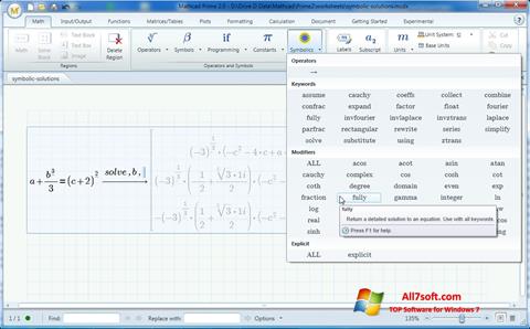Skärmdump MathCAD för Windows 7