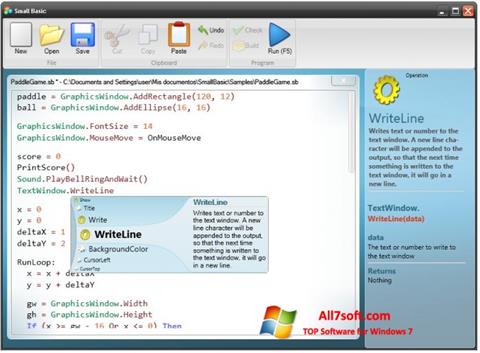 Skärmdump Small Basic för Windows 7