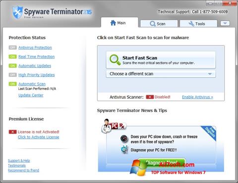 Skärmdump Spyware Terminator för Windows 7
