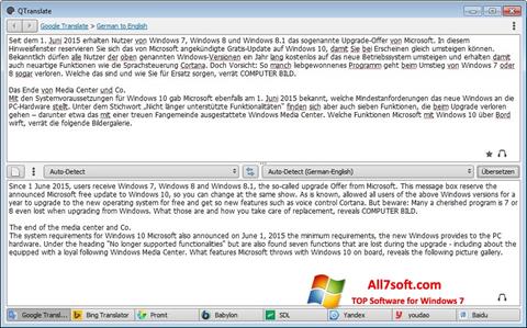 Skärmdump QTranslate för Windows 7