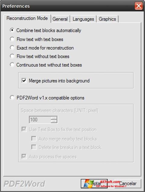 Skärmdump PDF2Word för Windows 7
