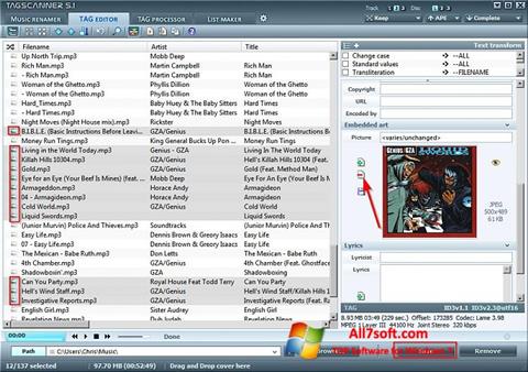 Skärmdump TagScanner för Windows 7