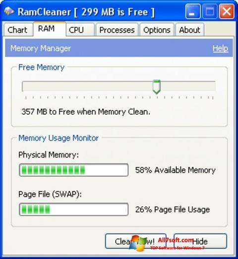 Skärmdump RamCleaner för Windows 7