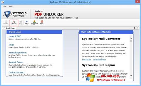 Skärmdump PDF Unlocker för Windows 7