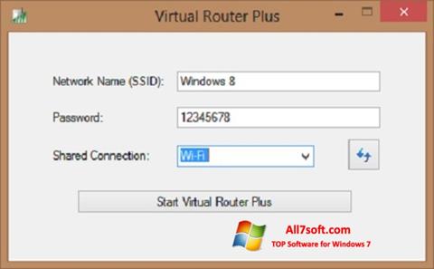 Skärmdump Virtual Router Plus för Windows 7