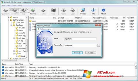 Skärmdump Active File Recovery för Windows 7