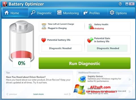 Skärmdump Battery Optimizer för Windows 7
