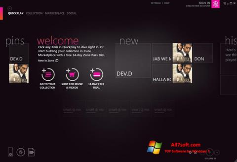 Skärmdump Zune för Windows 7