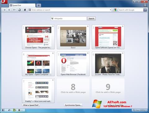 Skärmdump Opera för Windows 7
