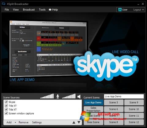 Skärmdump XSplit Broadcaster för Windows 7