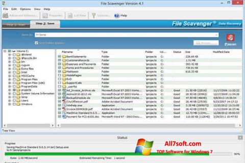 Skärmdump File Scavenger för Windows 7