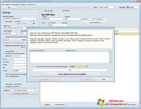 Skärmdump Scan2PDF för Windows 7