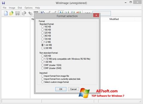 Skärmdump WinImage för Windows 7