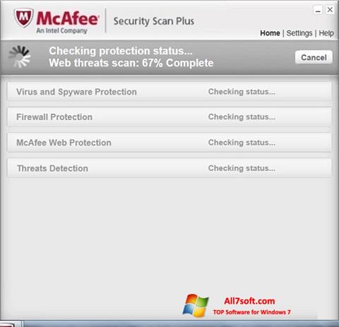 Skärmdump McAfee Security Scan Plus för Windows 7