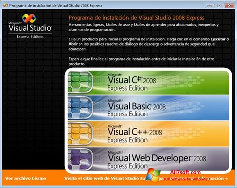 Skärmdump Microsoft Visual Studio för Windows 7