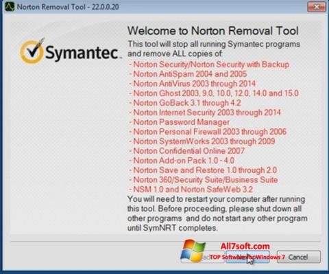 Skärmdump Norton Removal Tool för Windows 7