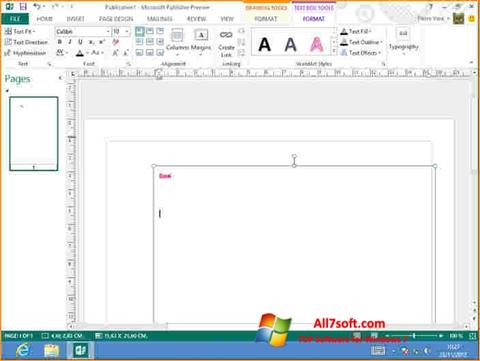 Skärmdump Microsoft Publisher för Windows 7