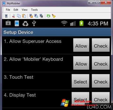 Skärmdump MyMobiler för Windows 7