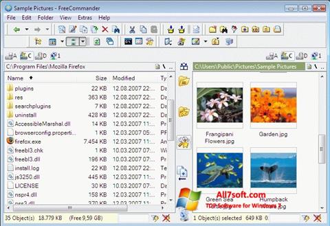 Skärmdump FreeCommander för Windows 7
