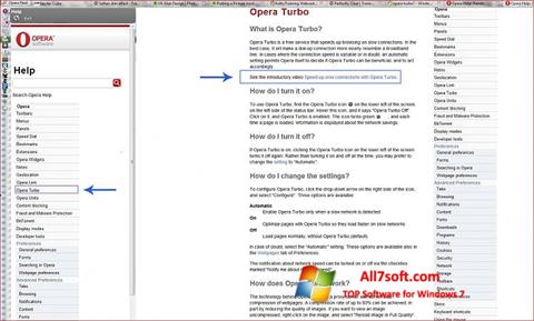 Skärmdump Opera Turbo för Windows 7