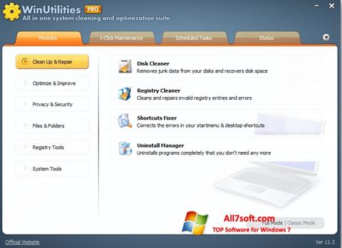 Skärmdump WinUtilities Memory Optimizer för Windows 7