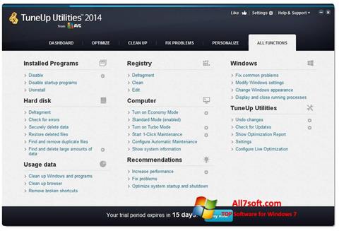 Skärmdump TuneUp Utilities för Windows 7