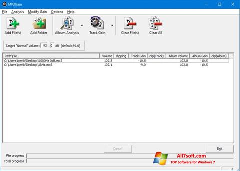 Skärmdump MP3Gain för Windows 7