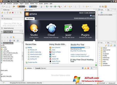 Skärmdump Aptana Studio för Windows 7