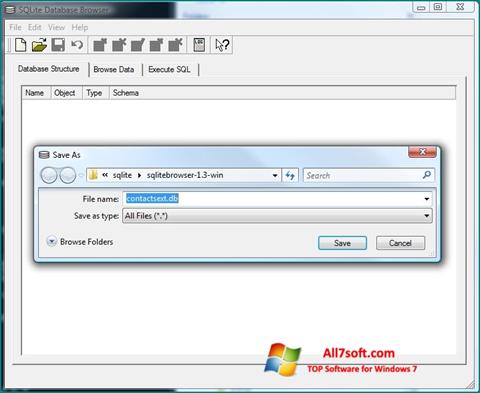 Skärmdump SQLite Database Browser för Windows 7