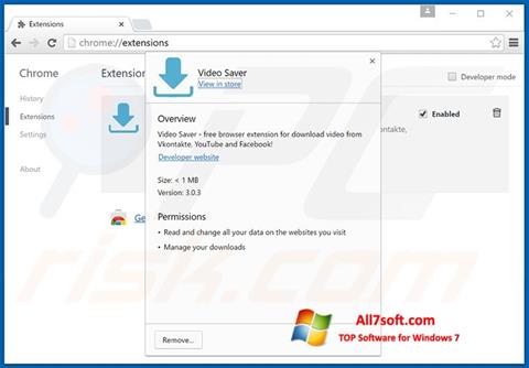 Skärmdump VideoSaver för Windows 7