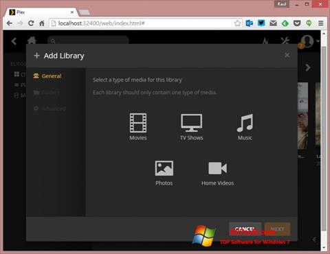 Skärmdump Plex Media Server för Windows 7