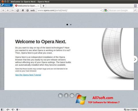 Skärmdump Opera Developer för Windows 7