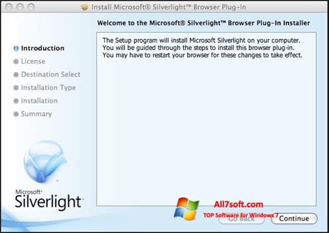Skärmdump Microsoft Silverlight för Windows 7