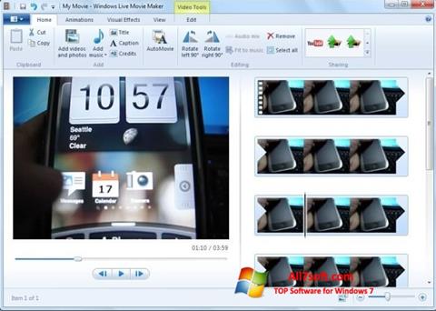 Skärmdump Windows Movie Maker för Windows 7