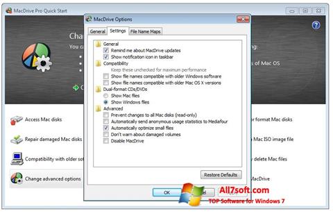 Skärmdump MacDrive för Windows 7