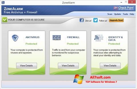Skärmdump ZoneAlarm för Windows 7