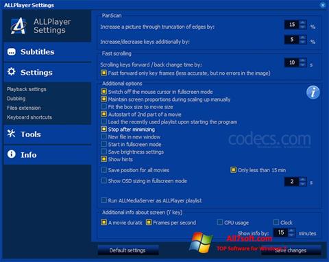 Skärmdump ALLPlayer för Windows 7
