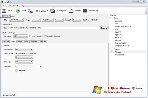 Skärmdump HandBrake för Windows 7
