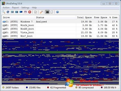 Skärmdump UltraDefrag för Windows 7