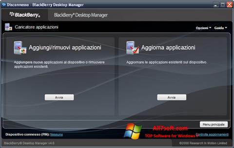 Skärmdump BlackBerry Desktop Manager för Windows 7