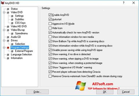 Skärmdump AnyDVD för Windows 7