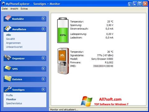 Skärmdump MyPhoneExplorer för Windows 7