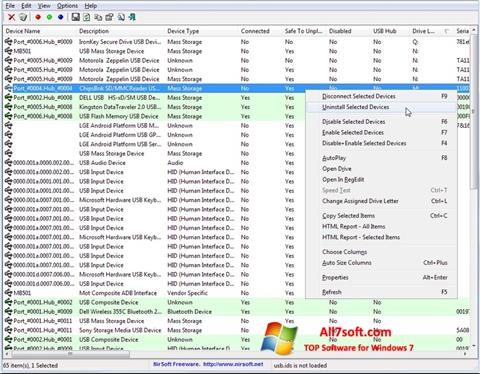 Skärmdump USB Manager för Windows 7
